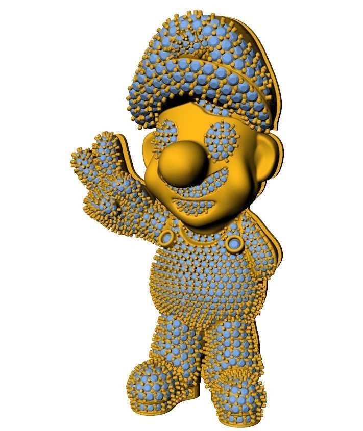 Mario  Pendant 3D Model  3D print model_12