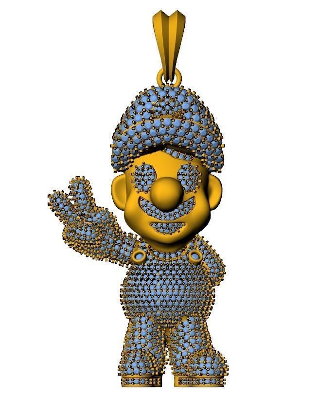 Mario  Pendant 3D Model  3D print model_8