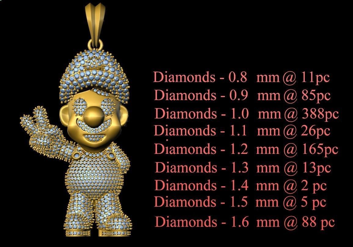 Mario  Pendant 3D Model  3D print model_14