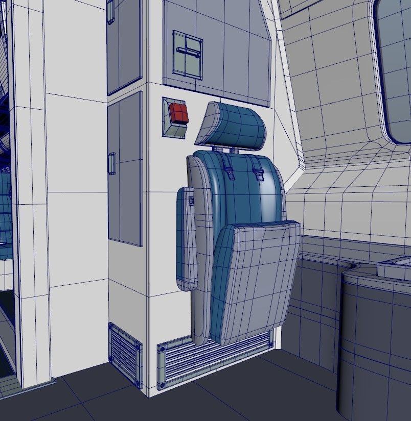 Cockpit interior of plane Low-poly 3D model_4