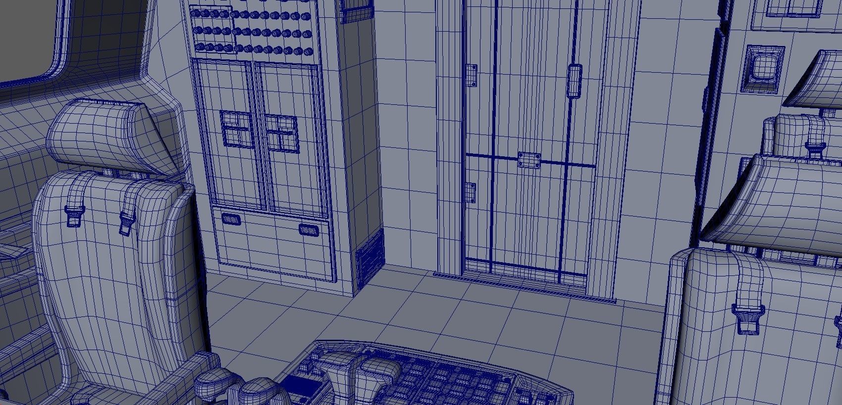 Cockpit interior of plane Low-poly 3D model_5