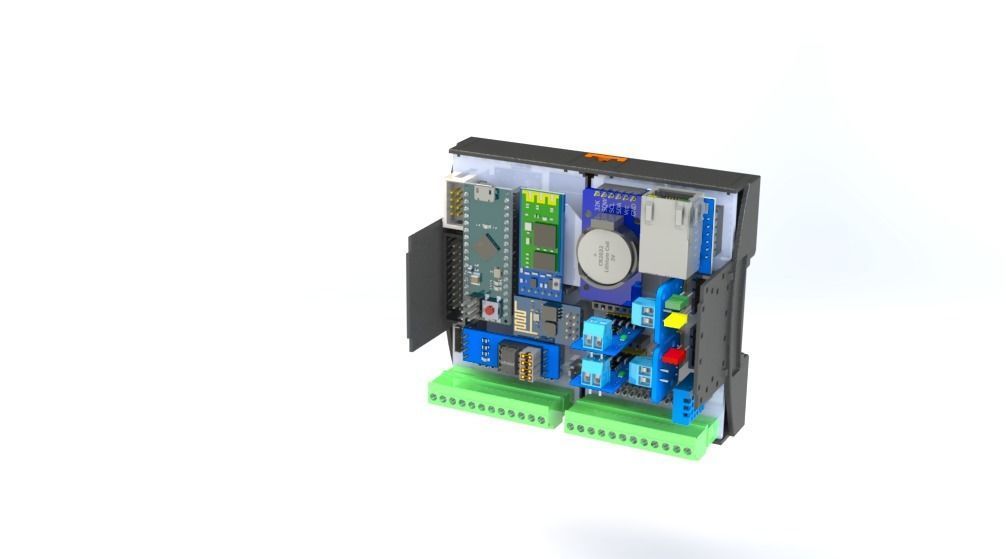 Arduino  Adaptation Multi - Module Housing Mount DIN Rail 3D print model_3