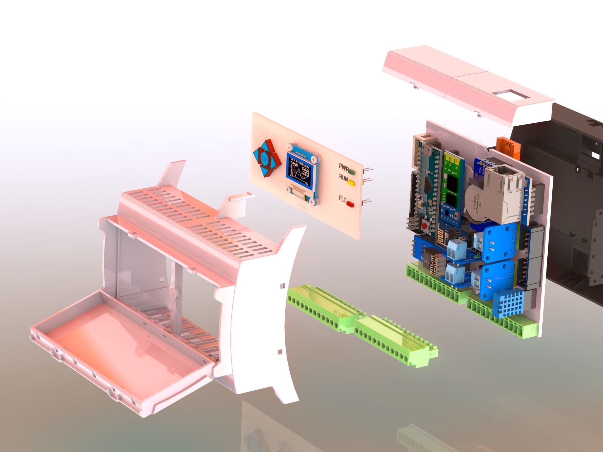 Arduino  Adaptation Multi - Module Housing Mount DIN Rail 3D print model_1