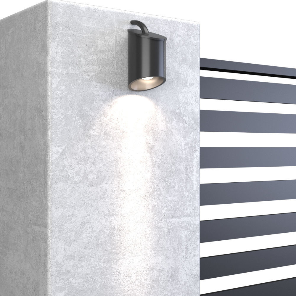 Fence with gate Low-poly 3D model_3