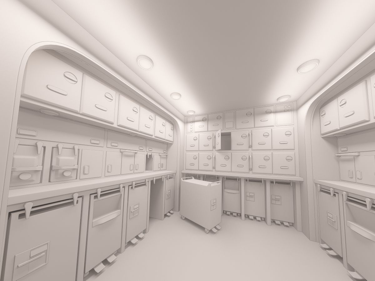 Kitchen by airplane 3D model_2