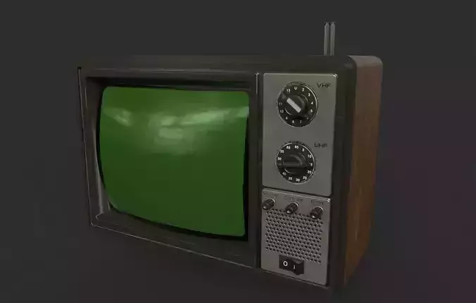 Old TV - PBR Game Ready - 2 texture set normal and aged