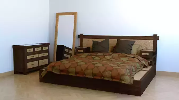Bedroom Furniture  PBR Low Poly
