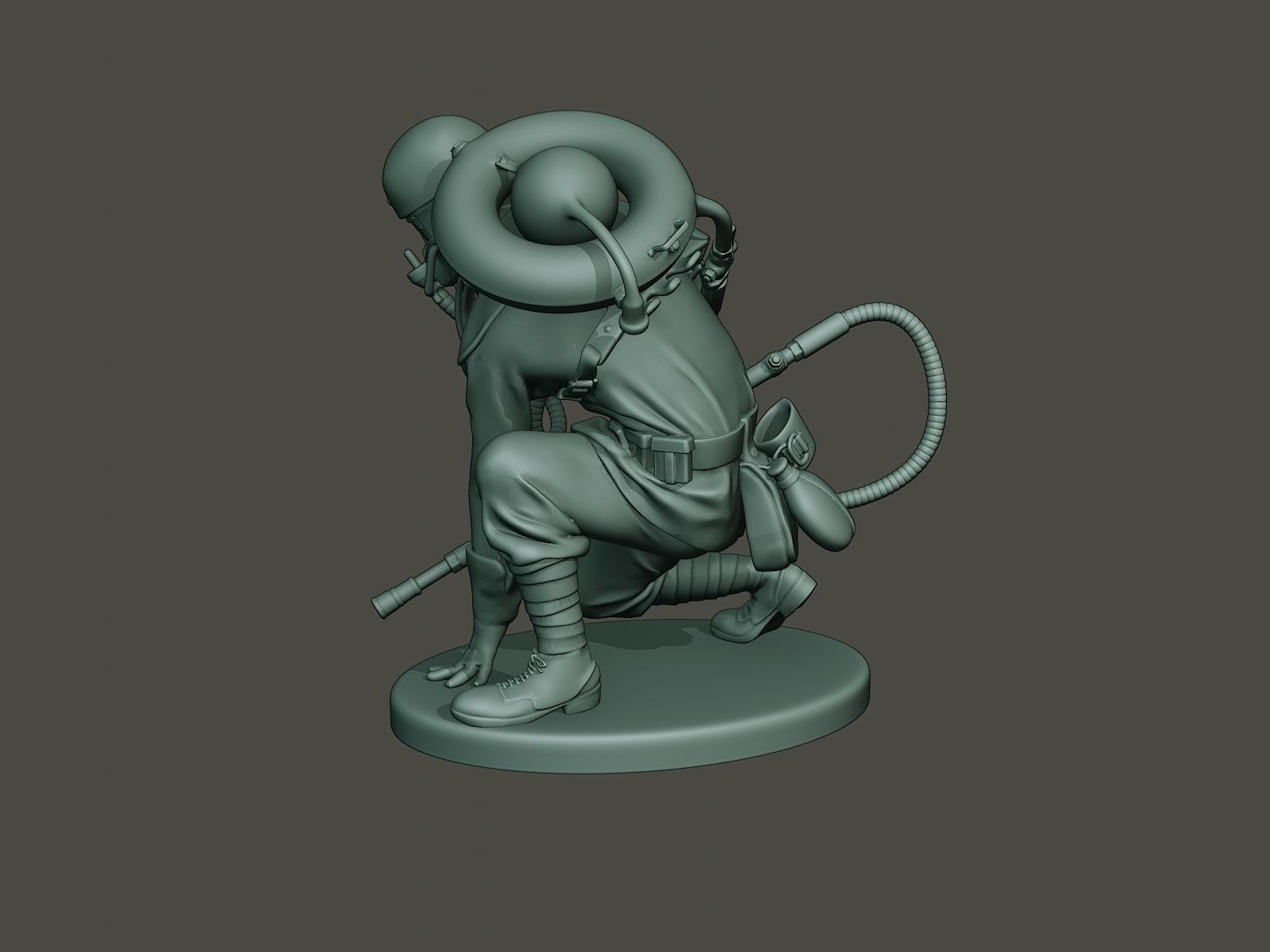 German soldier ww1 down G5 3D print model_2