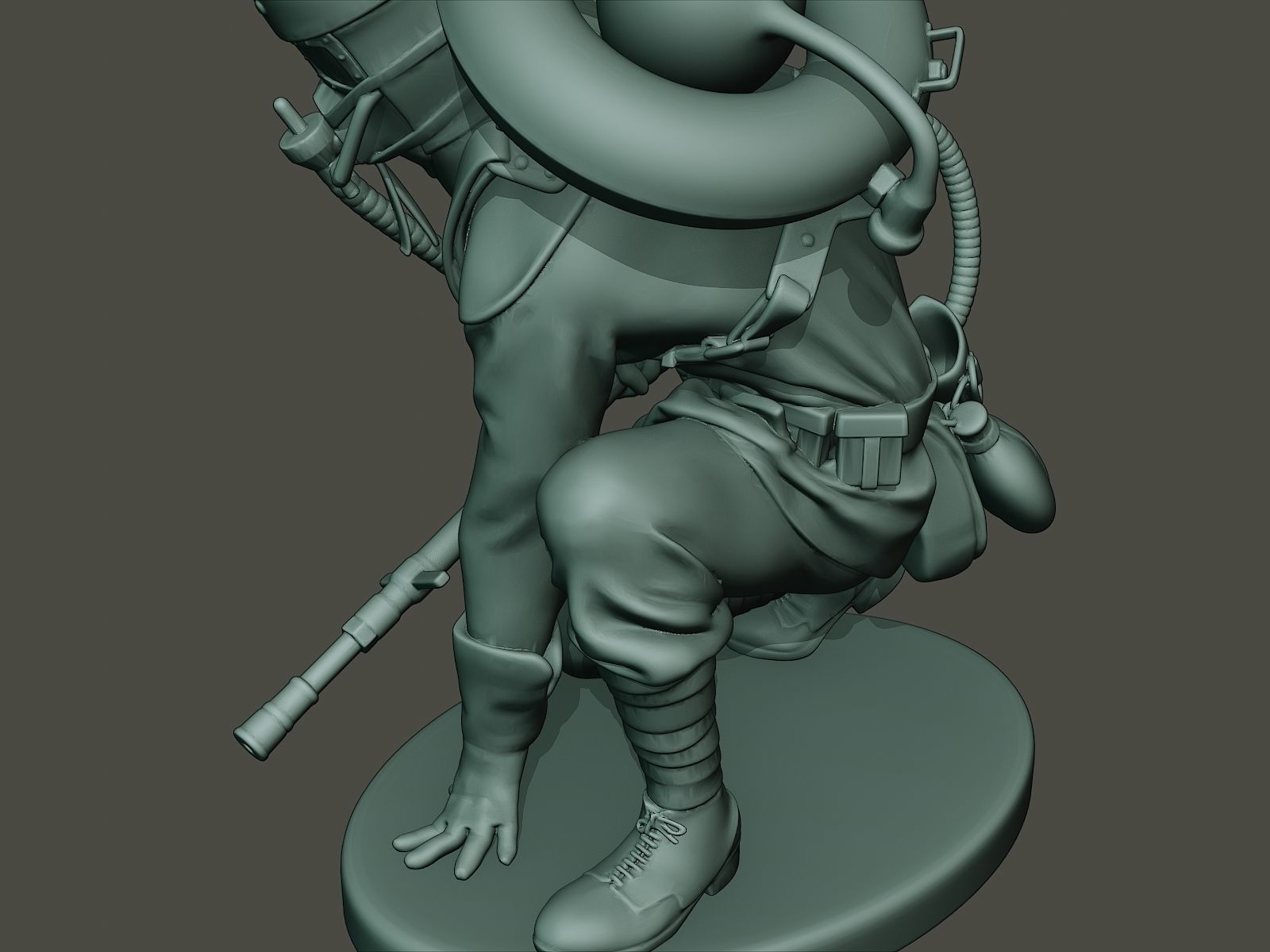 German soldier ww1 down G5 3D print model_17