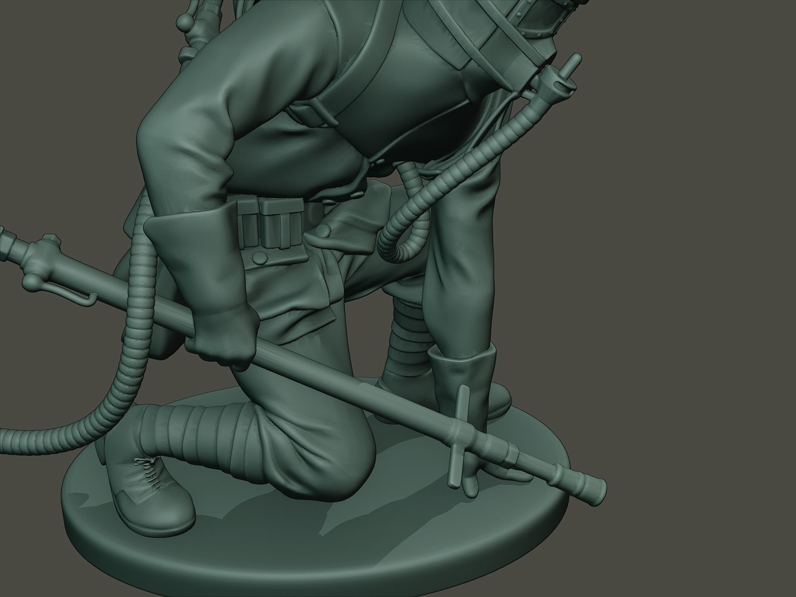 German soldier ww1 down G5 3D print model_19