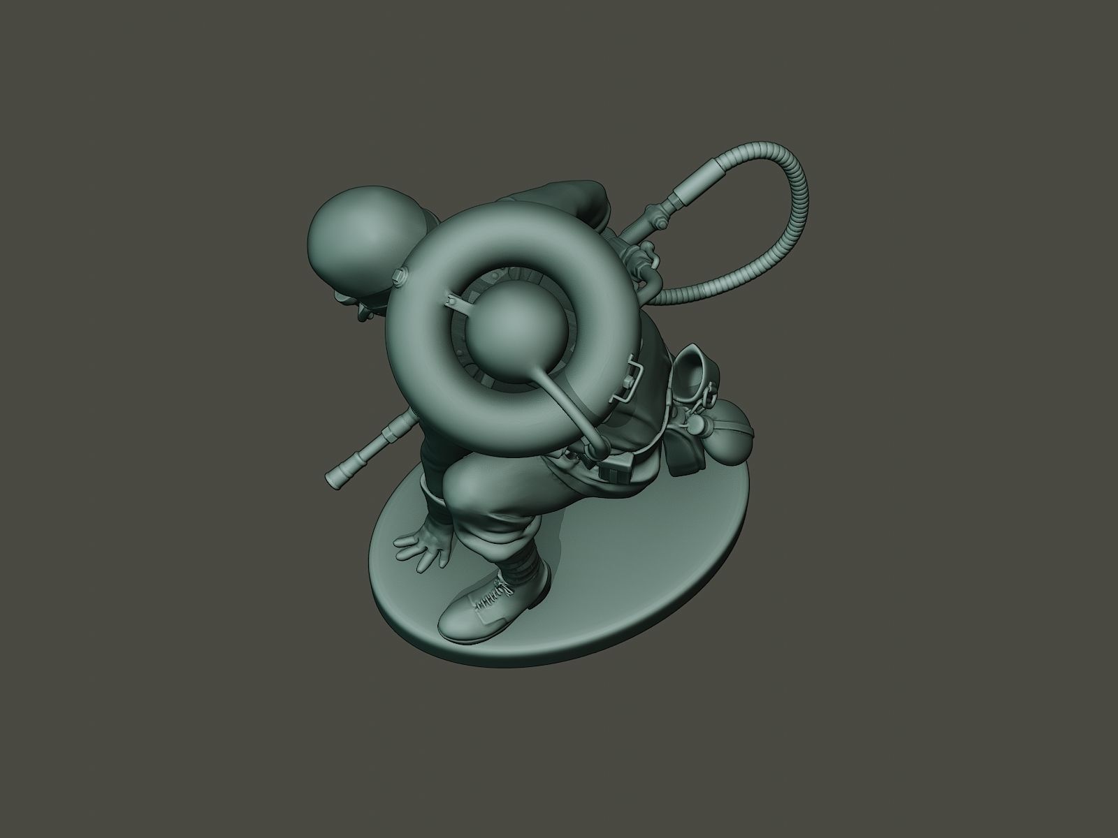 German soldier ww1 down G5 3D print model_14