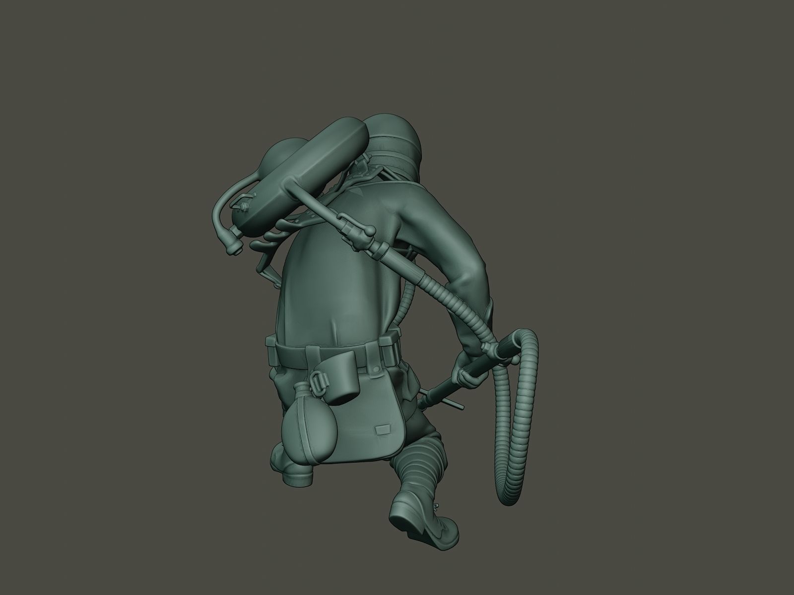 German soldier ww1 down G5 3D print model_24