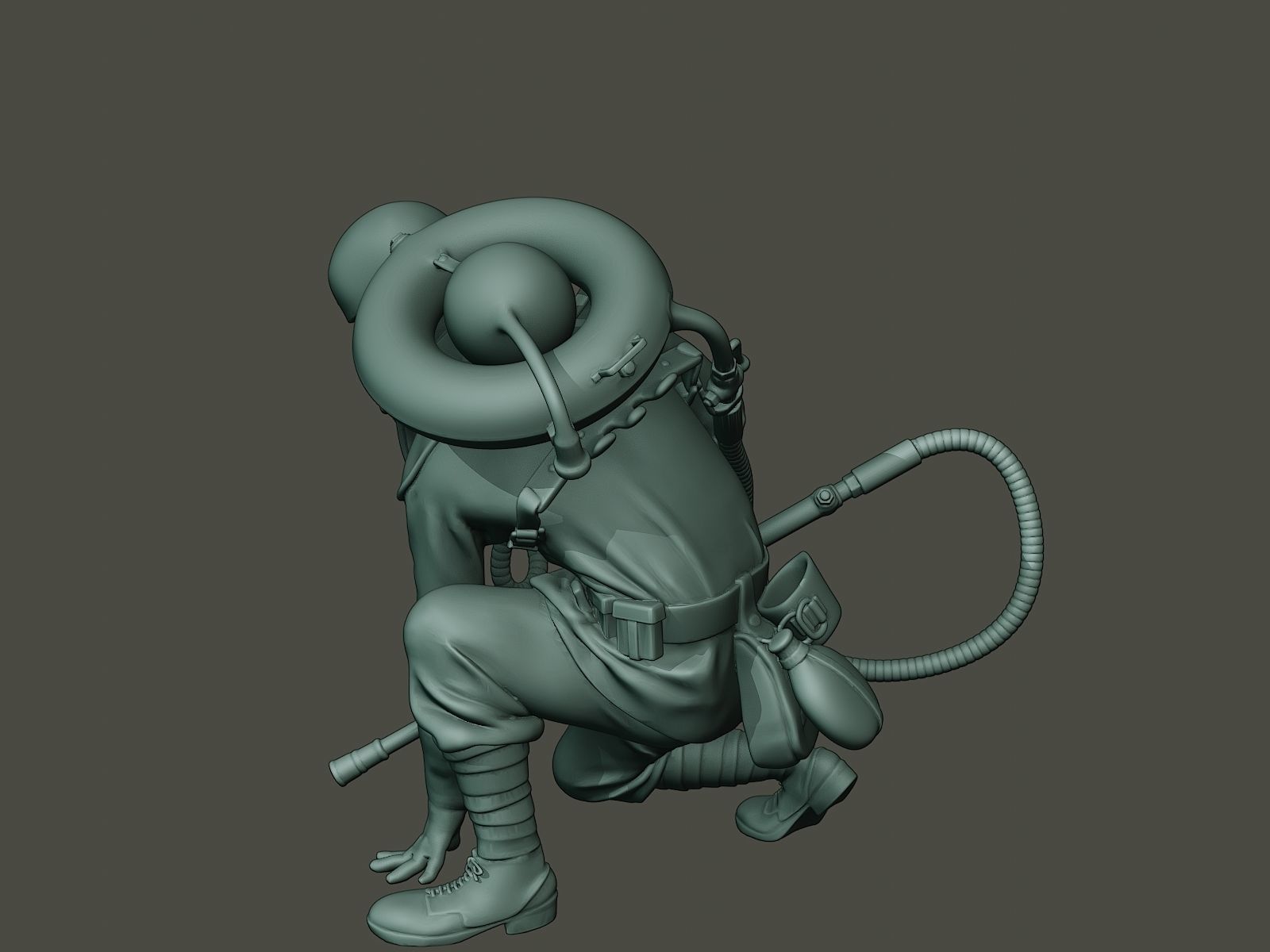 German soldier ww1 down G5 3D print model_25