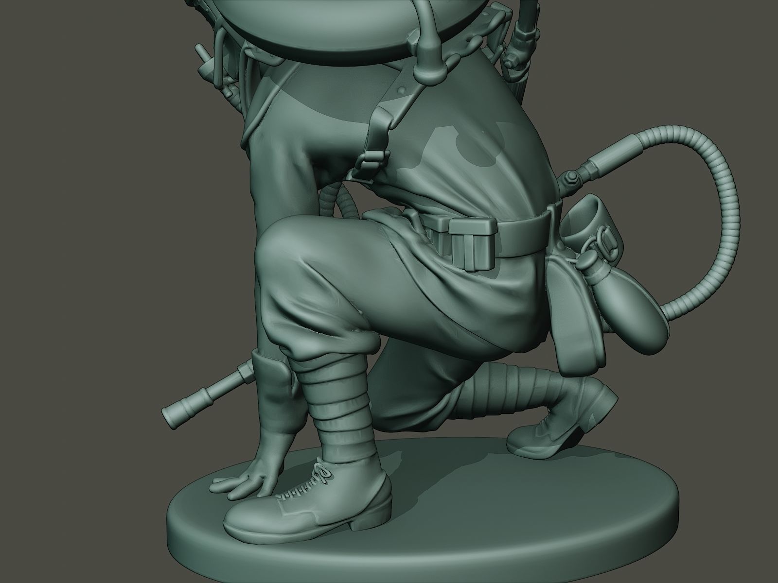 German soldier ww1 down G5 3D print model_16