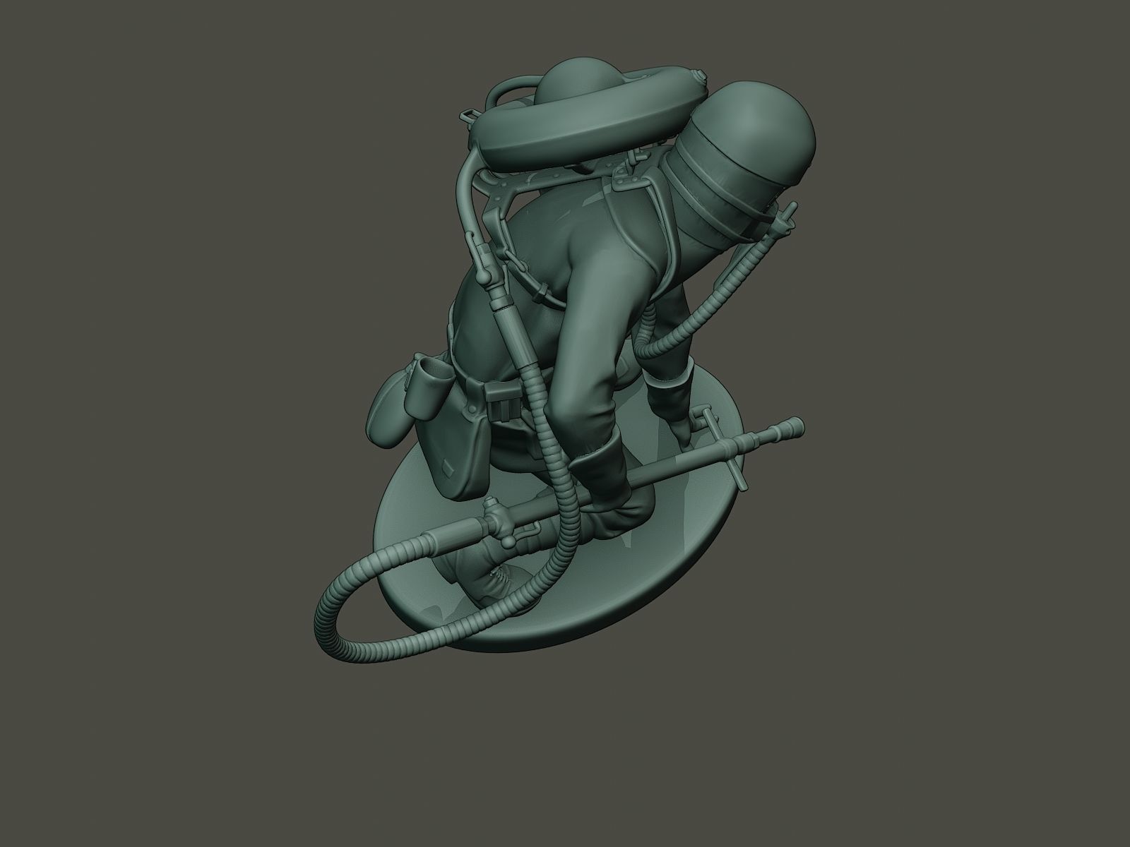 German soldier ww1 down G5 3D print model_21