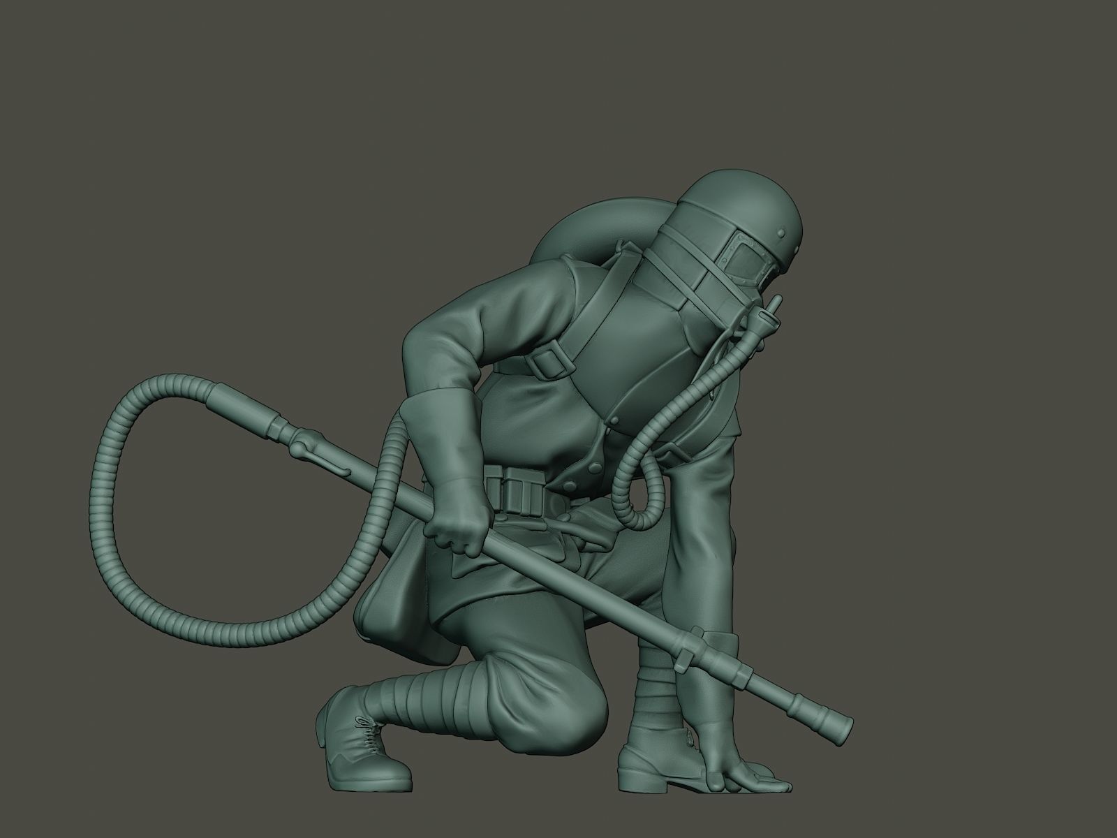 German soldier ww1 down G5 3D print model_28