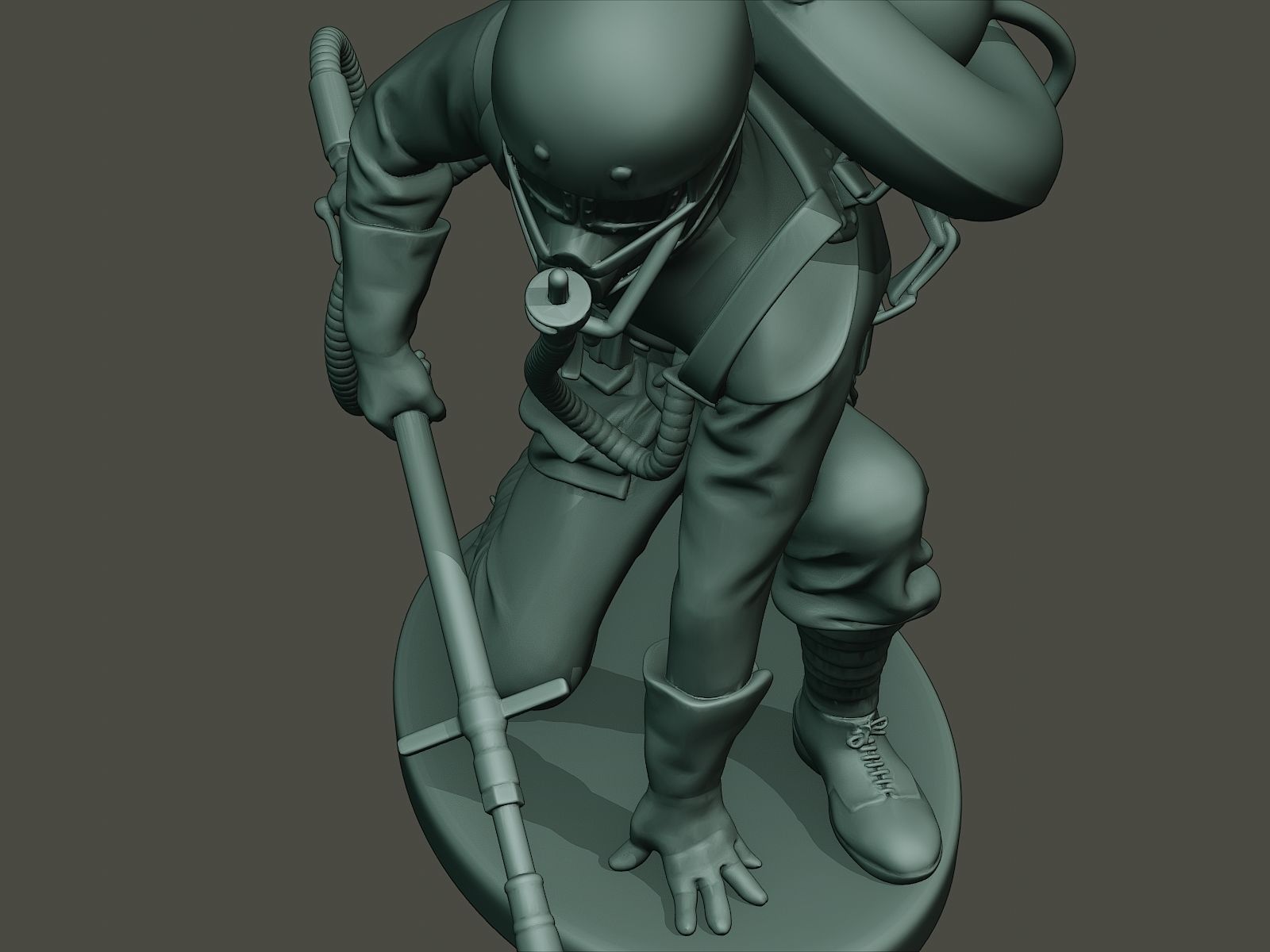 German soldier ww1 down G5 3D print model_18