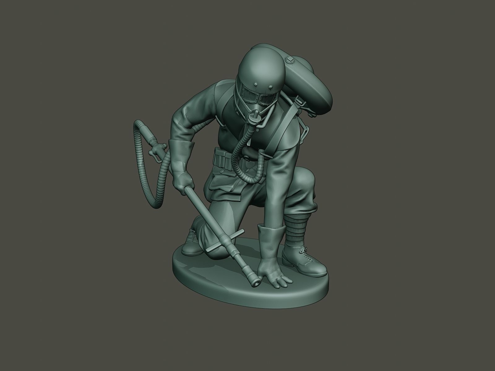 German soldier ww1 down G5 3D print model_9