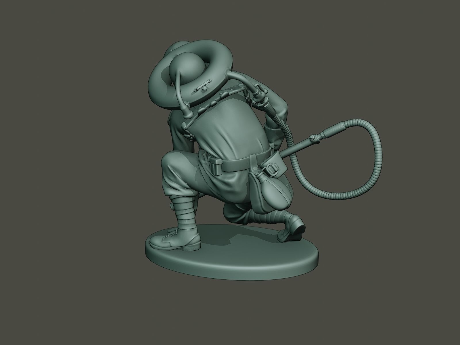 German soldier ww1 down G5 3D print model_3