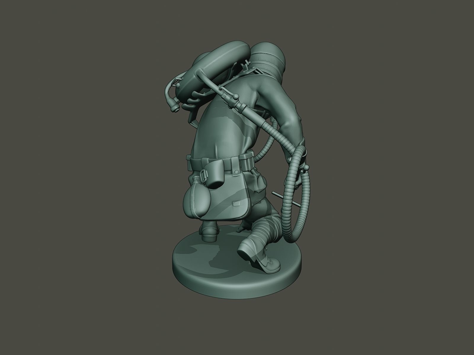 German soldier ww1 down G5 3D print model_5