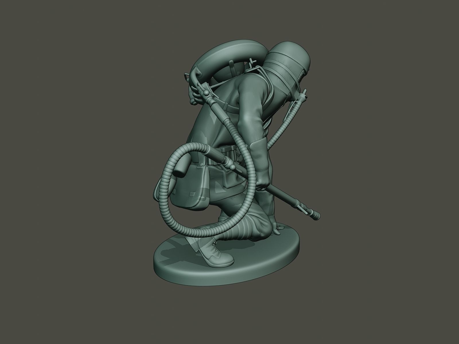 German soldier ww1 down G5 3D print model_6