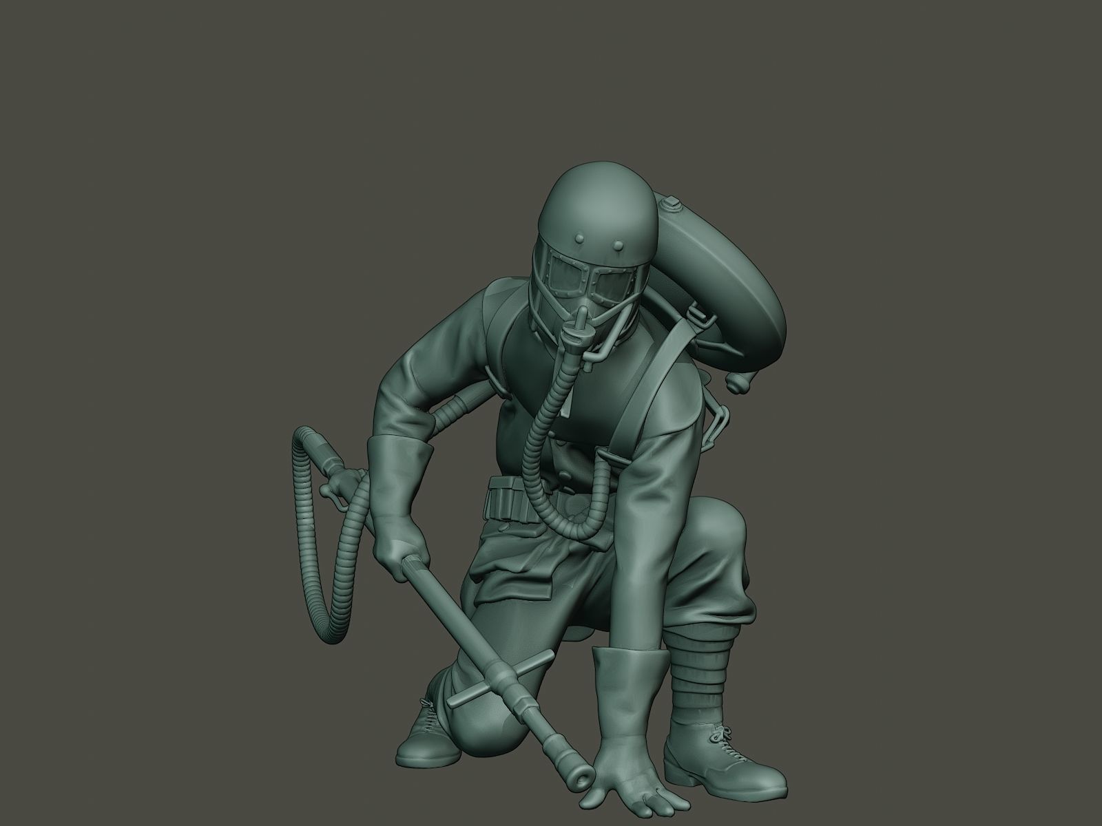 German soldier ww1 down G5 3D print model_27