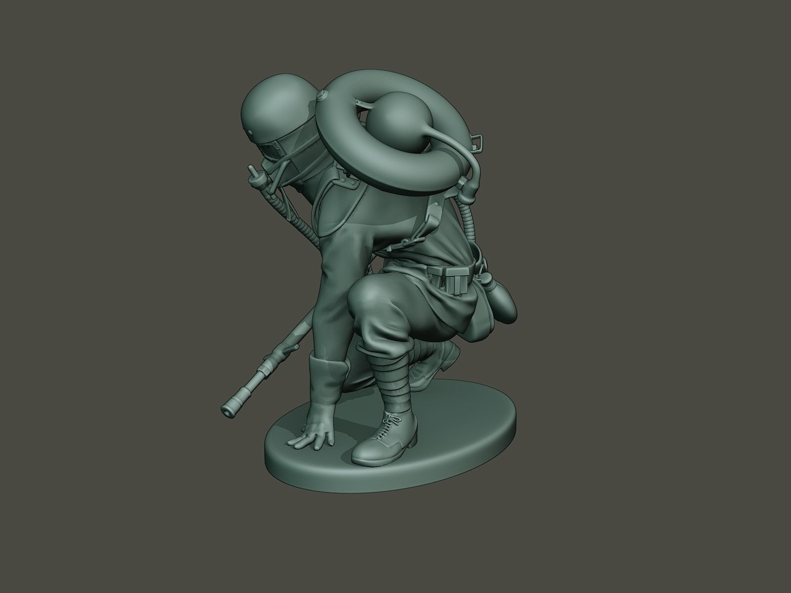 German soldier ww1 down G5 3D print model_1