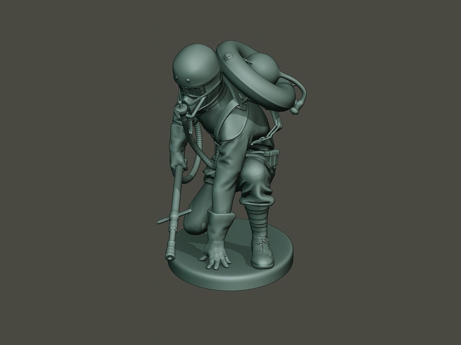 German soldier ww1 down G5 3D print model_10