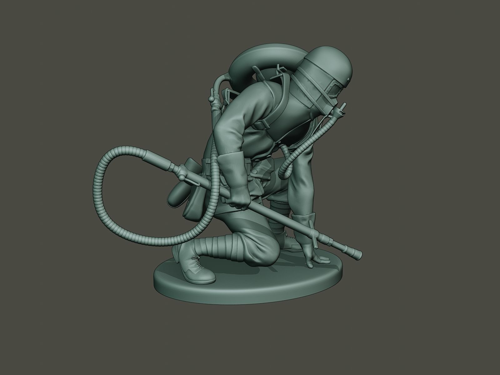 German soldier ww1 down G5 3D print model_7