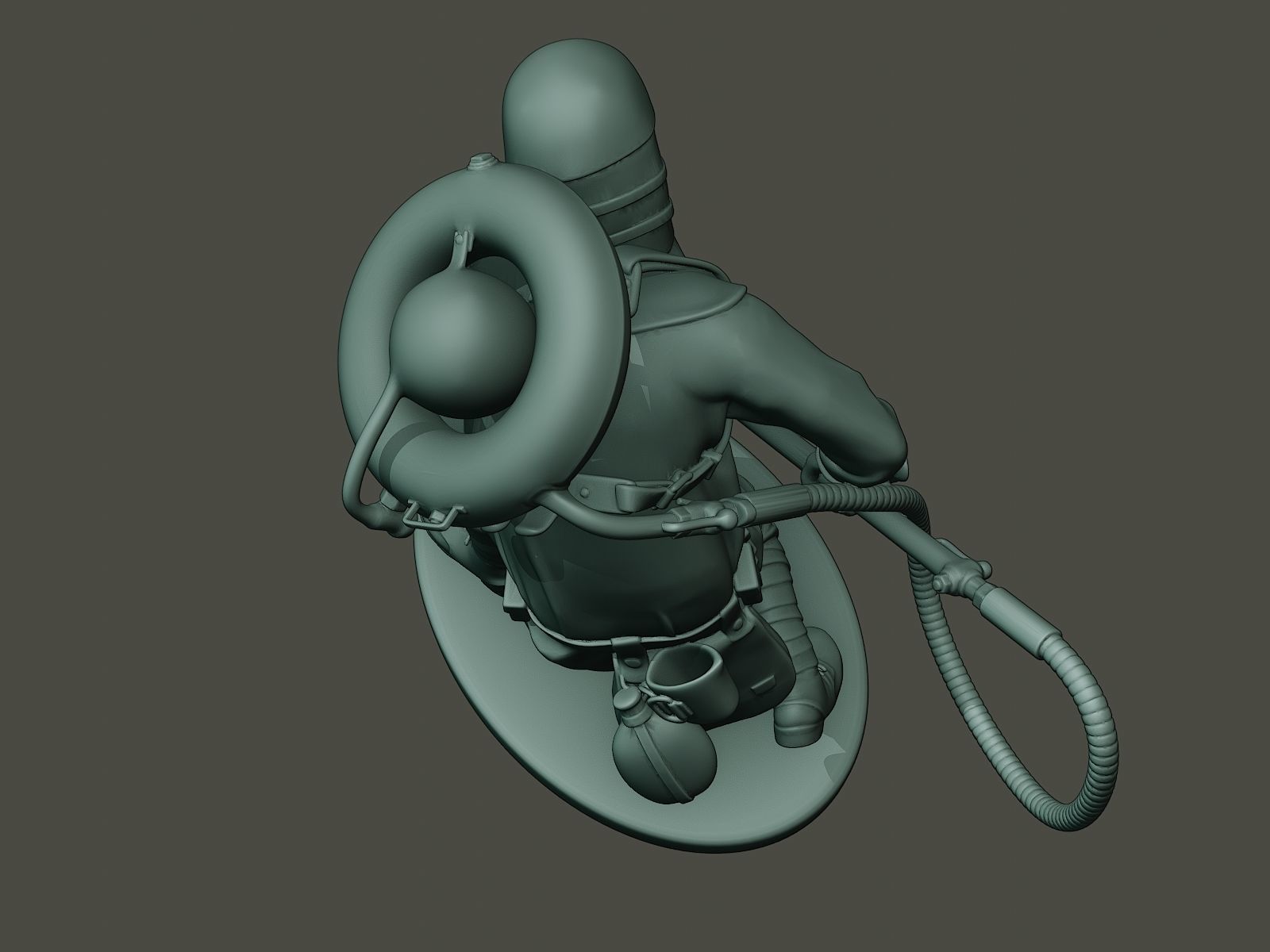 German soldier ww1 down G5 3D print model_15