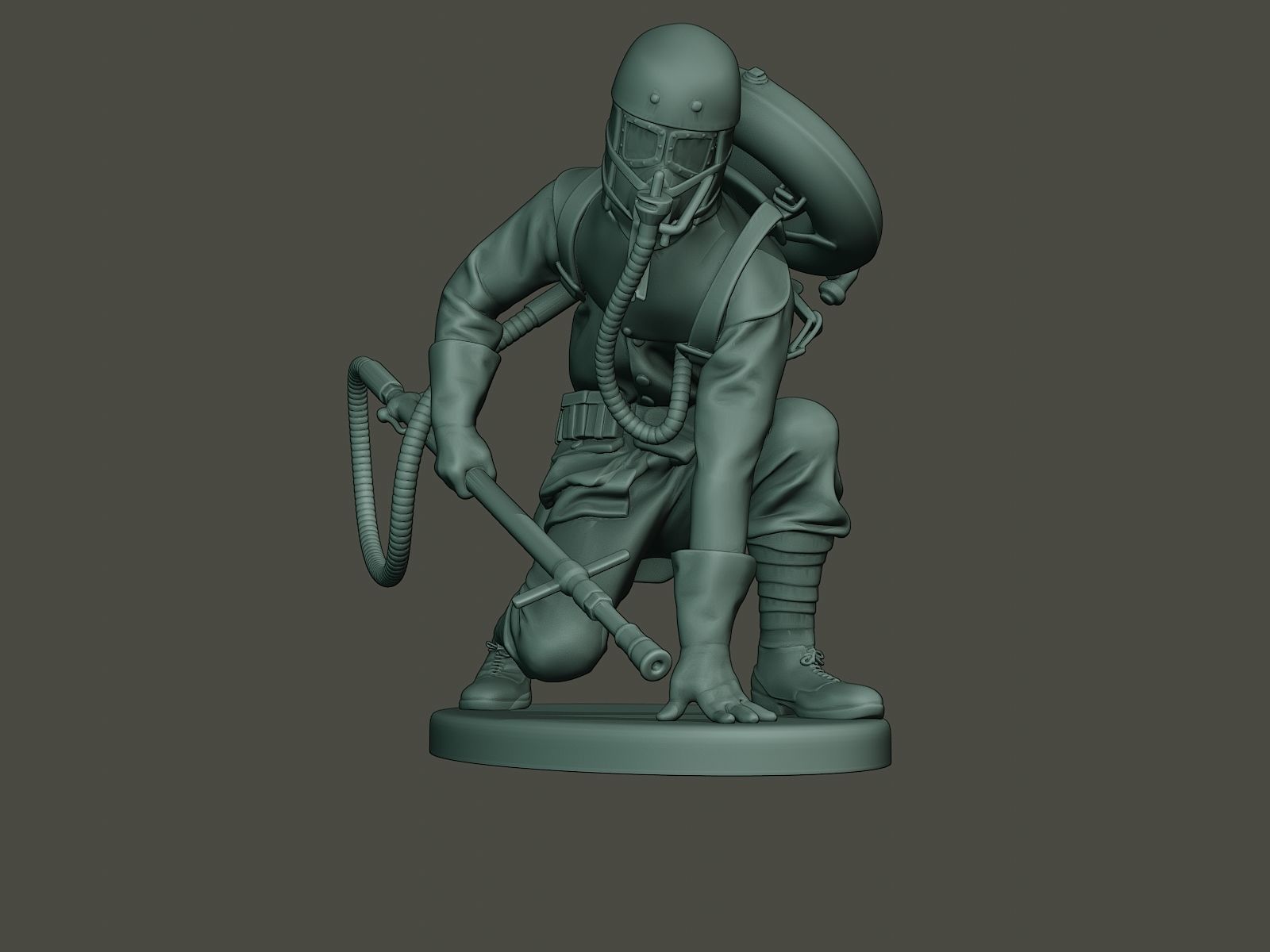 German soldier ww1 down G5 3D print model_12