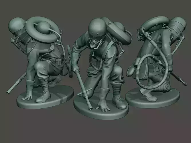 German soldier ww1 down G5 3D print model