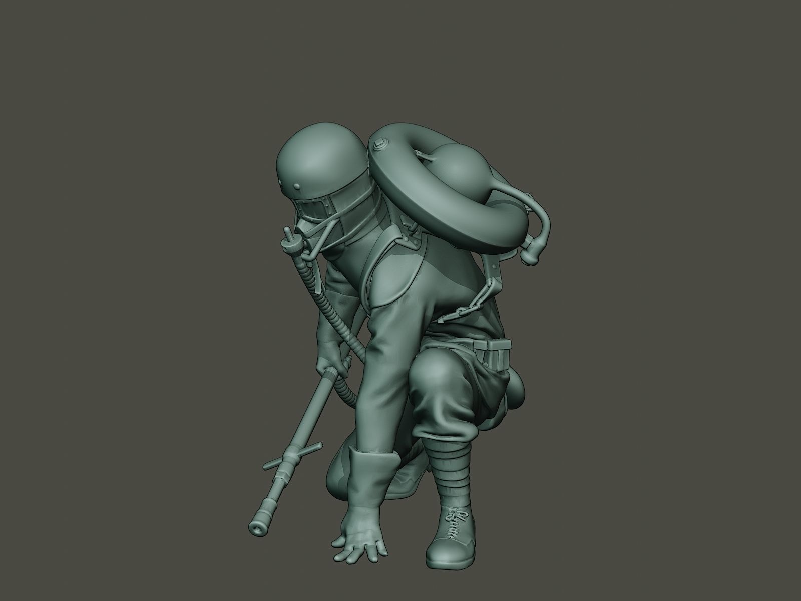 German soldier ww1 down G5 3D print model_26