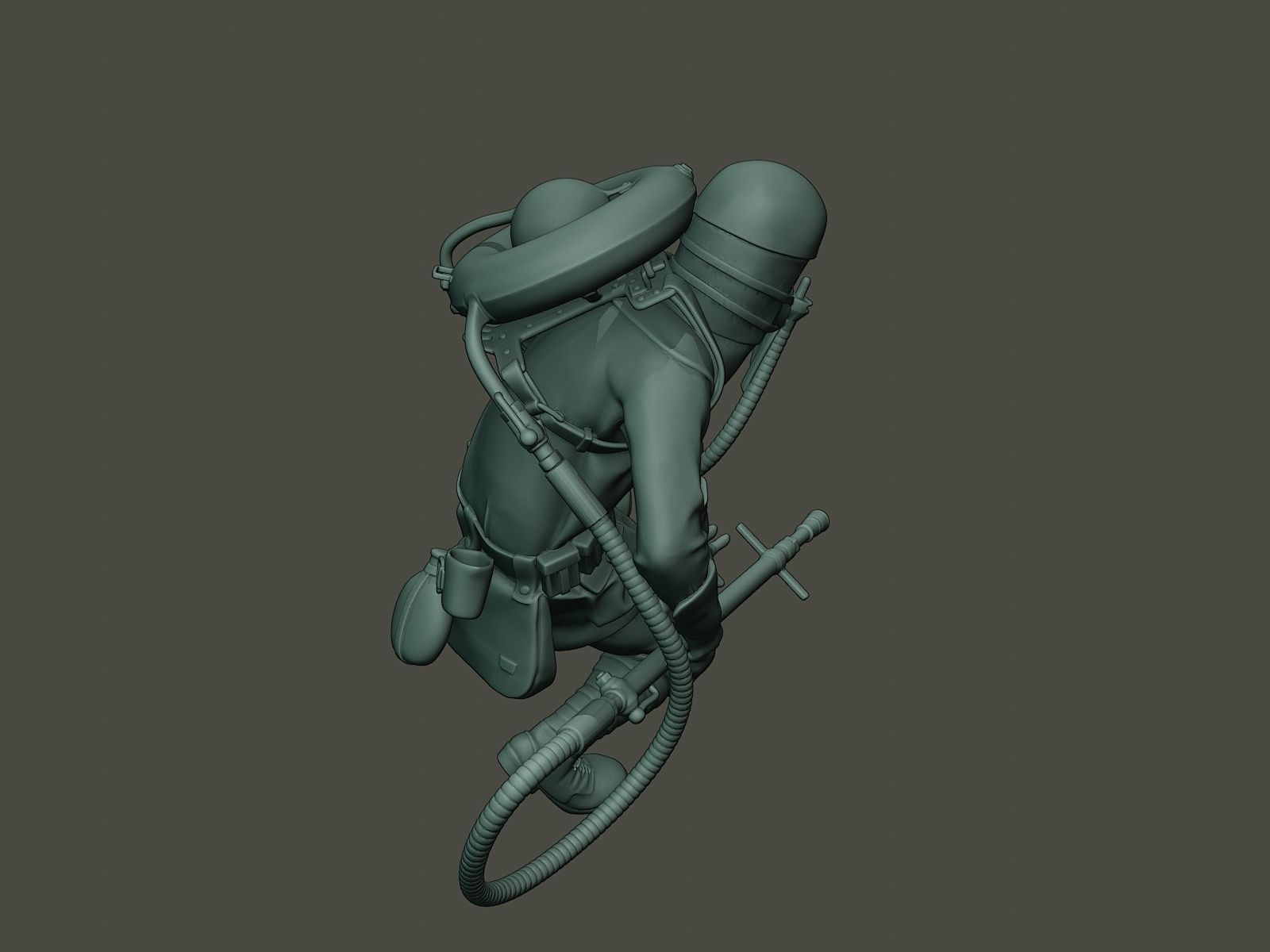 German soldier ww1 down G5 3D print model_22