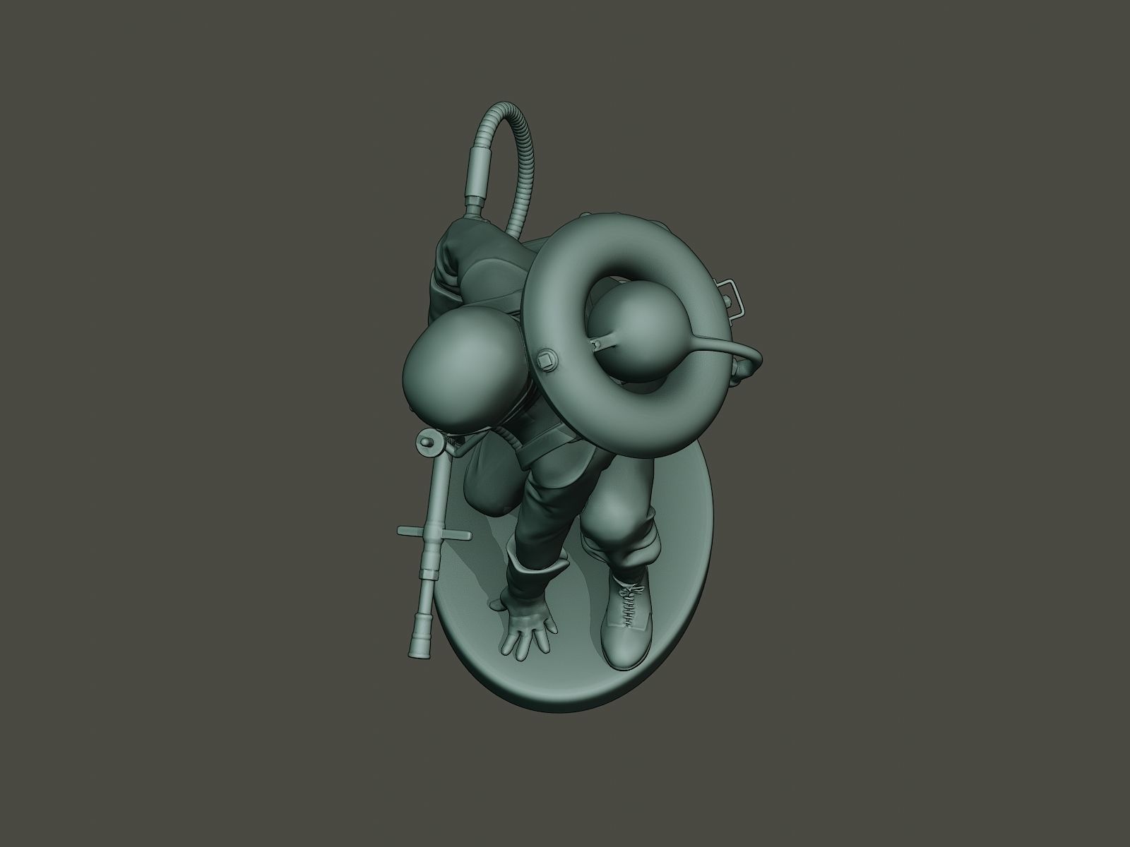 German soldier ww1 down G5 3D print model_13