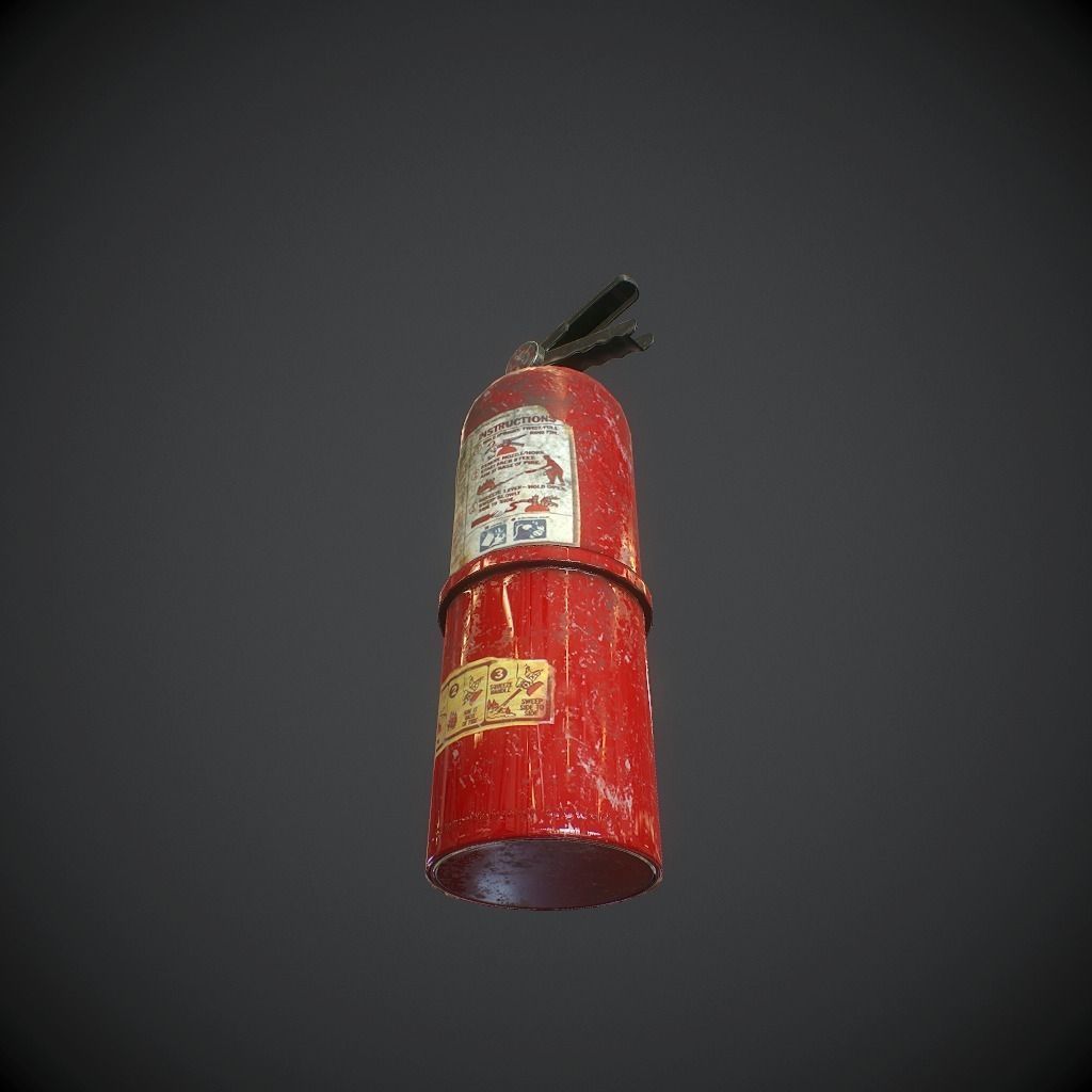 Fire extinguisher pbr Low-poly 3D model_4
