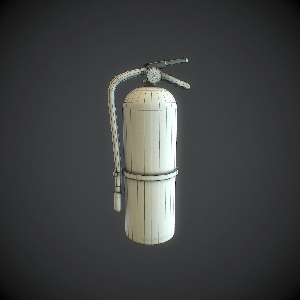 Fire extinguisher pbr Low-poly 3D model_5
