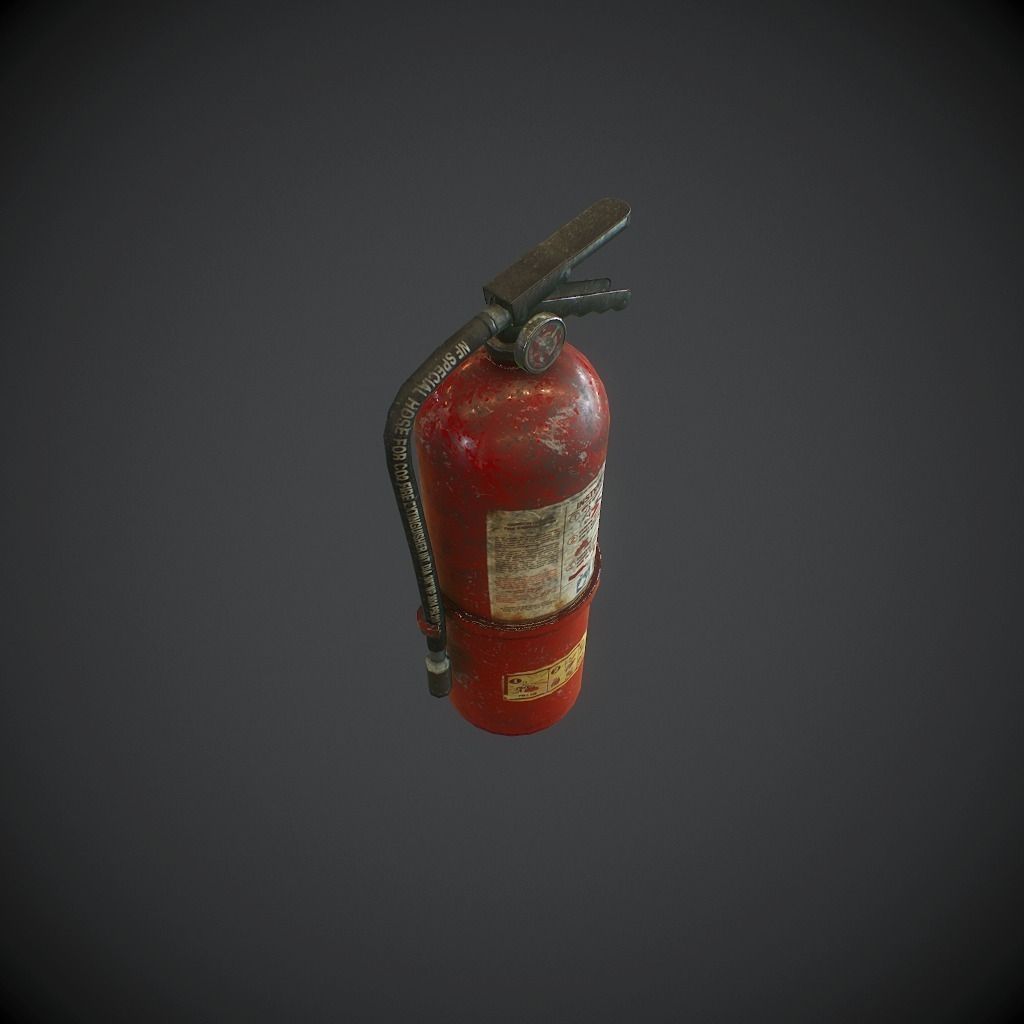 Fire extinguisher pbr Low-poly 3D model_3