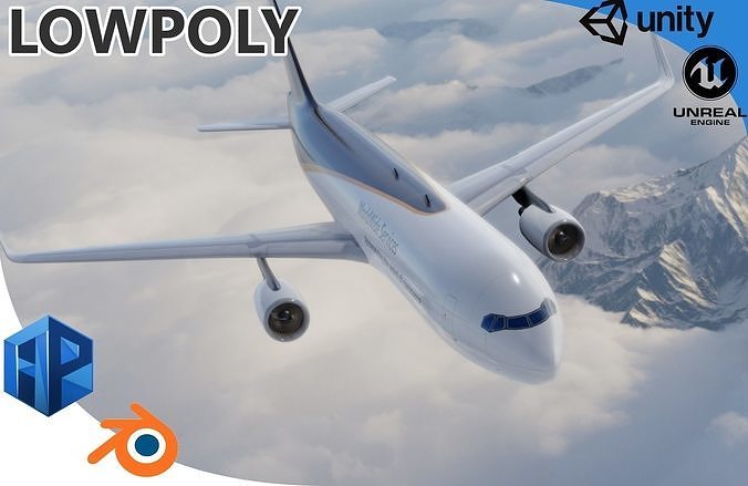 Boeing 767-34AF UPS Low-poly 3D model