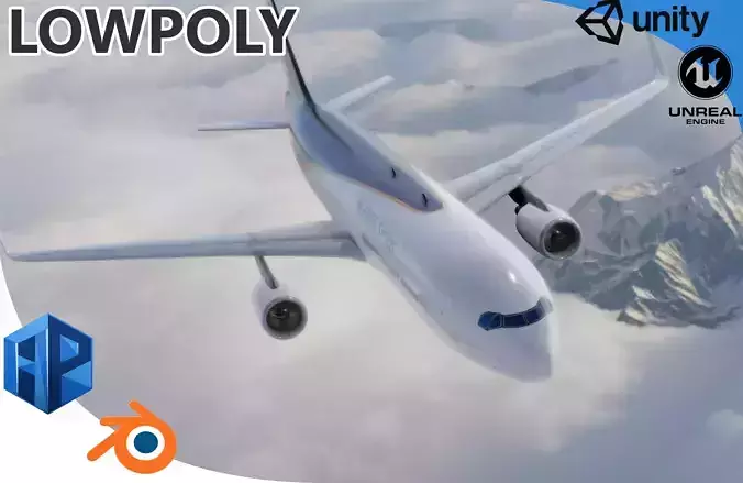 Boeing 767-34AF UPS Low-poly 3D model