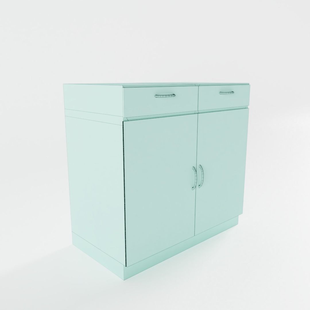 Vintage Kitchen Cabinet 3D model_3