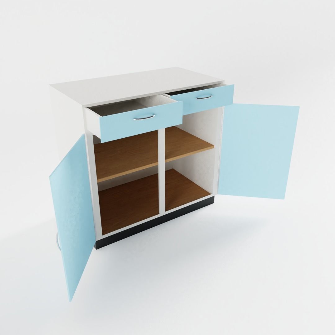 Vintage Kitchen Cabinet 3D model_1