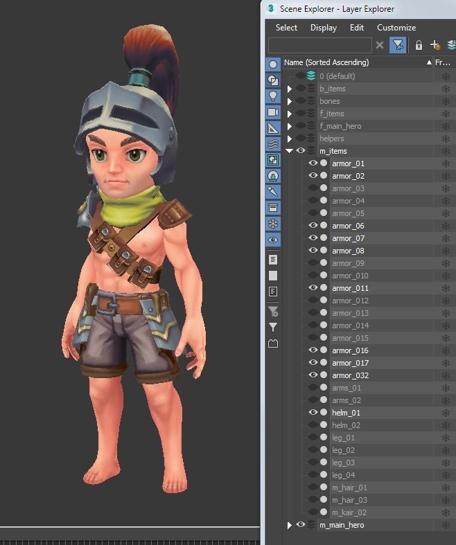 Modular character pack Low-poly 3D model_2