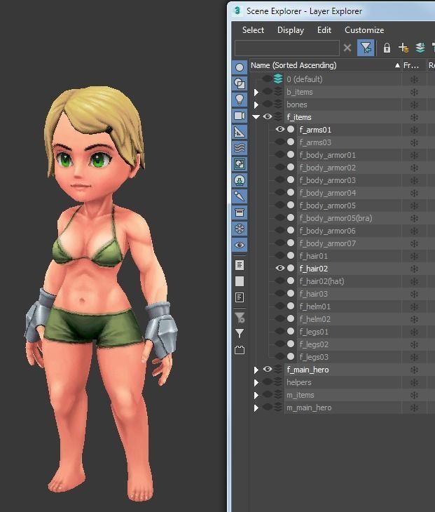 Modular character pack Low-poly 3D model_3
