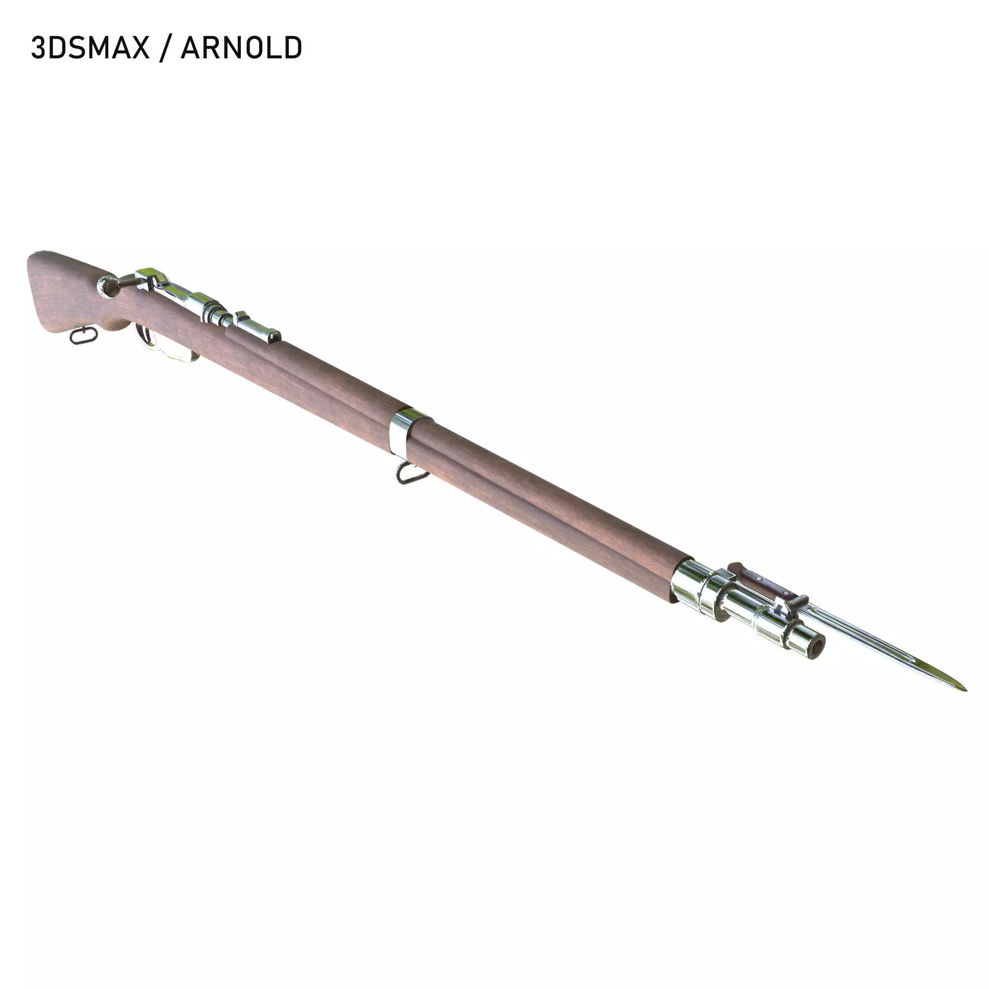 HISTORIC MANNLICHER M1985 GUN Low-poly 3D model