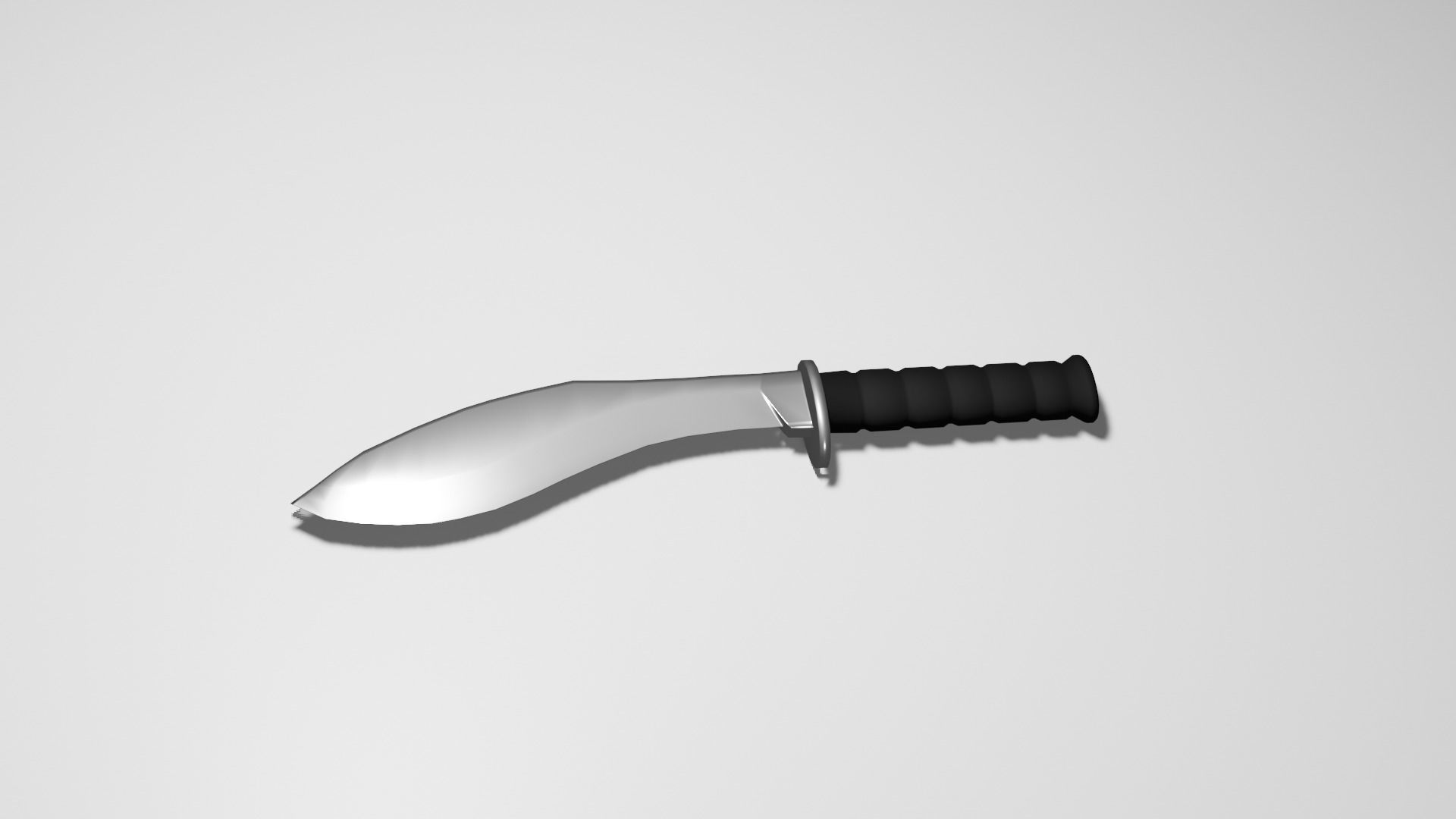 Knife - Kukri machete Low-poly 3D model_2