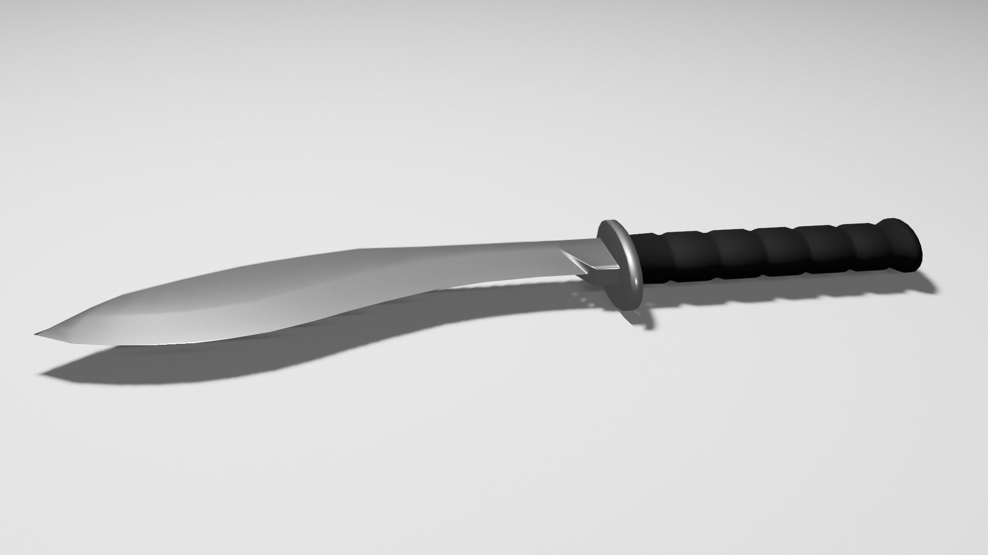 Knife - Kukri machete Low-poly 3D model_1