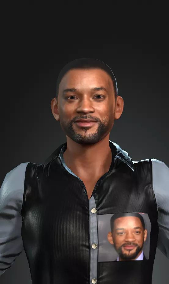 Will Smith  3D Character  3D model Ready for animation 3D model_0