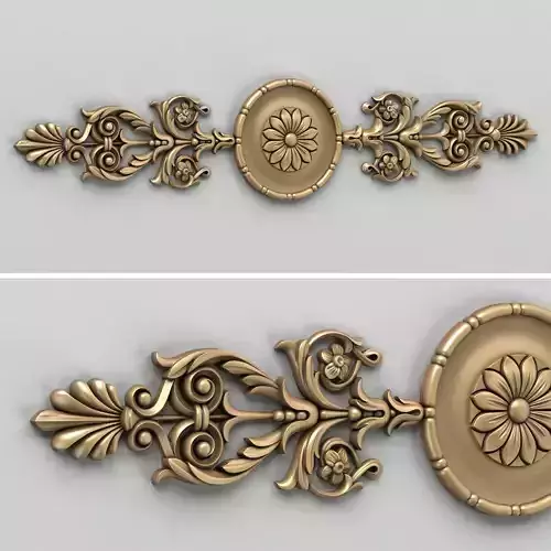 Carved decor horizontal 001 3D model