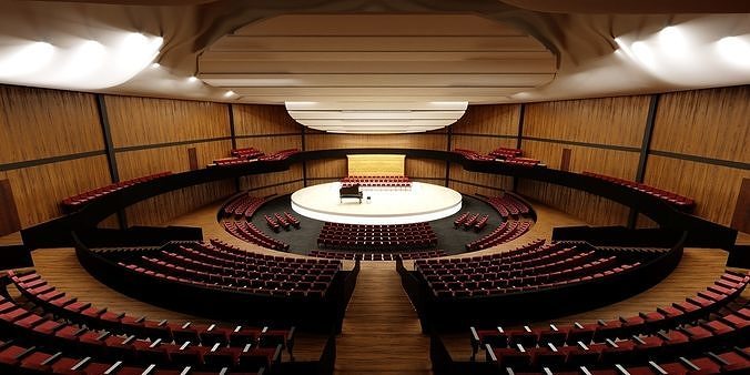Concert Hall Amphitheater VR Baked Corona Max Scene Low-poly 3D model